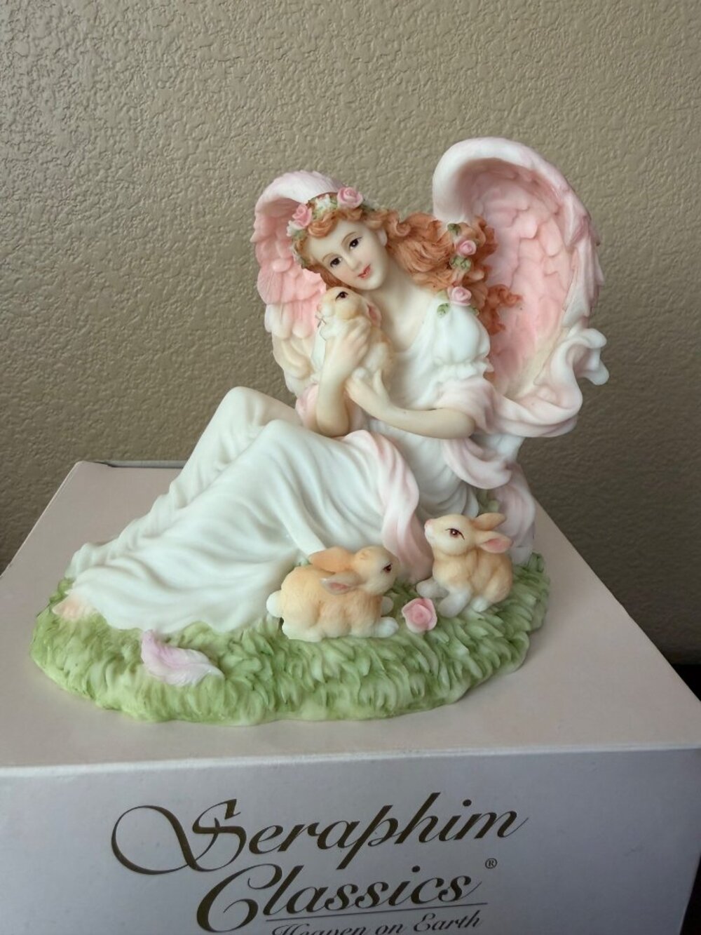 1999 Seraphim Classics "Eve" Tender Heart Rabbits Collectors Club Figurine w/Box - Picture 2 of 14